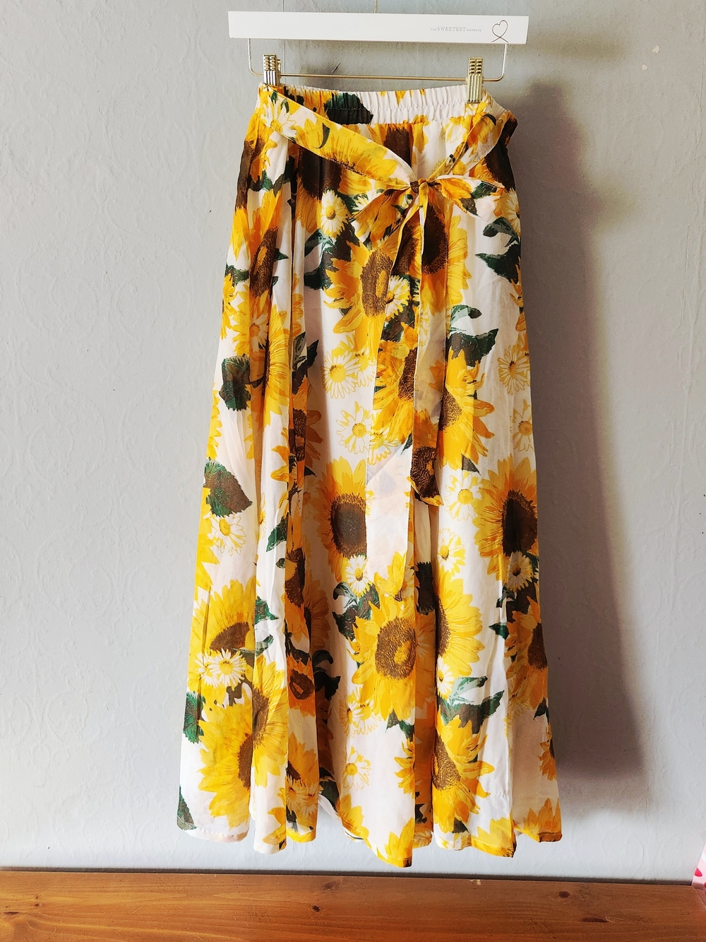 Deja Bleu Large Sunflower Print Maxi Skirt
